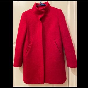 LOFT red wool coat, size S